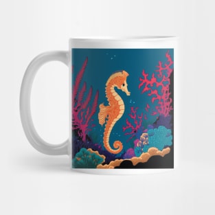 Beautiful Seahorse in Coral Design Mug